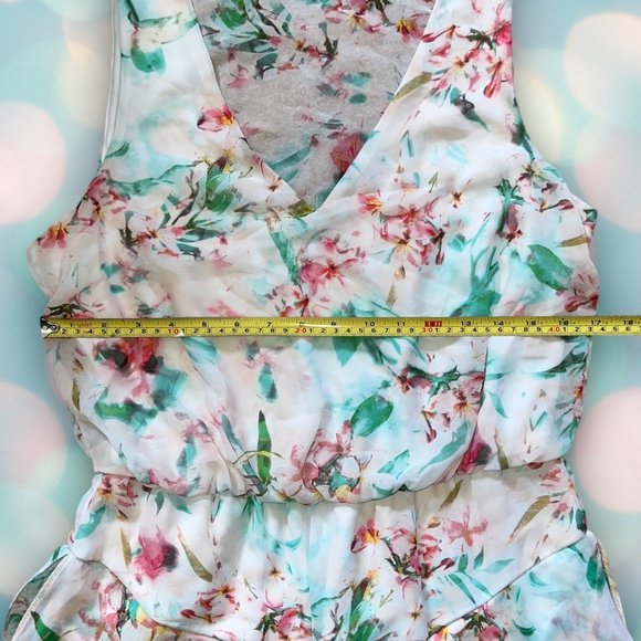 Bisou Bisou Women’s Sleeveless Floral V-Neck Chiffon Dress Size 10 - Picture 3 of 5